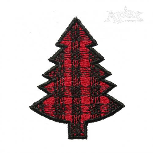 Buffalo Plaid Pattern Christmas Tree Embroidery Designs