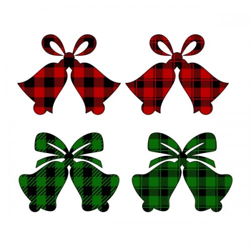 Christmas Buffalo Plaid Pattern Bell Cuttable Designs