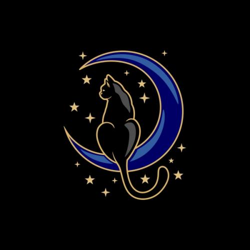 Cat And Crescent Moon Cuttable Designs