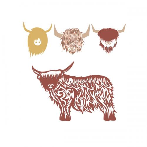Highland Cow Cuttable Designs