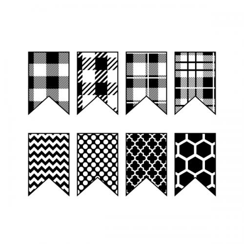 Patterned Banners Pack SVG Cuttable Designs