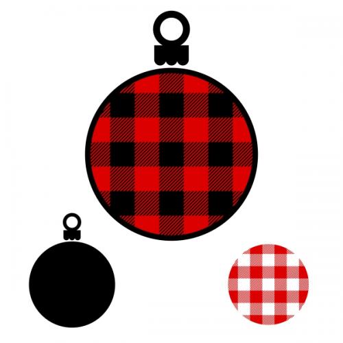 Plaid Pattern Christmas Ornament SVG Cuttable Designs