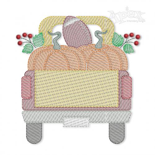 Fall Pumpkin Truck Embroidery Designs