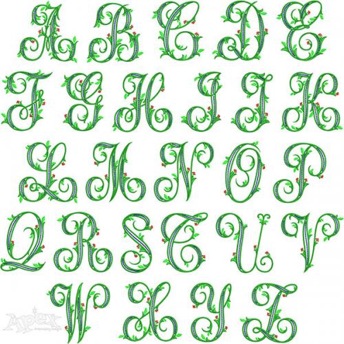 Holly Berries Dottie Script Embroidery Font