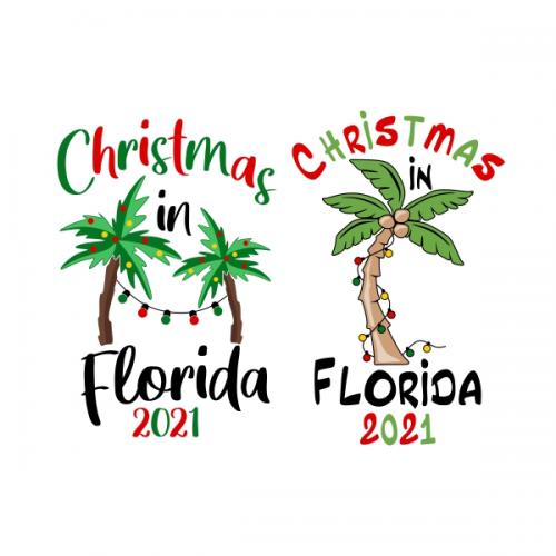 Christmas In Florida 2021 Palm Trees SVG Cuttable Designs