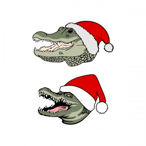 Christmas Santa Gator or Alligator SVG Cuttable Designs