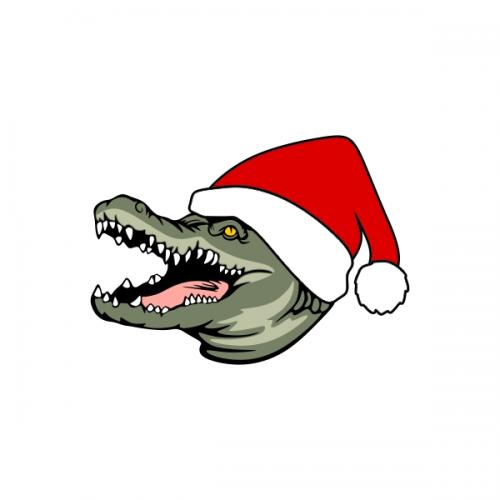 Christmas Santa Gator or Alligator SVG Cuttable Designs