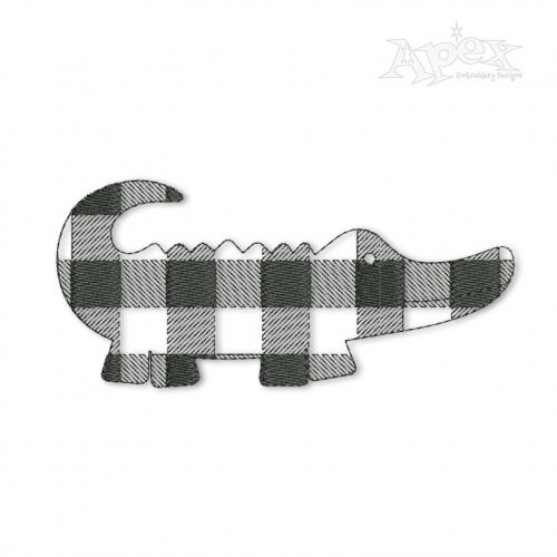 Plaid Alligator Crocodile Pack Embroidery Design