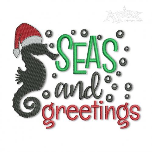 Seas and Greetings Christmas Embroidery Design