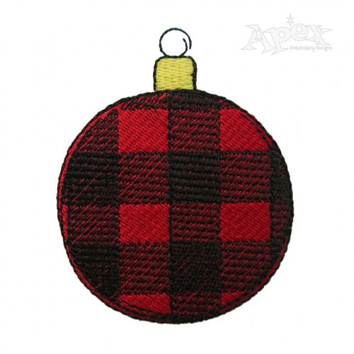 Plaid Christmas Ornament Bulb Embroidery Design