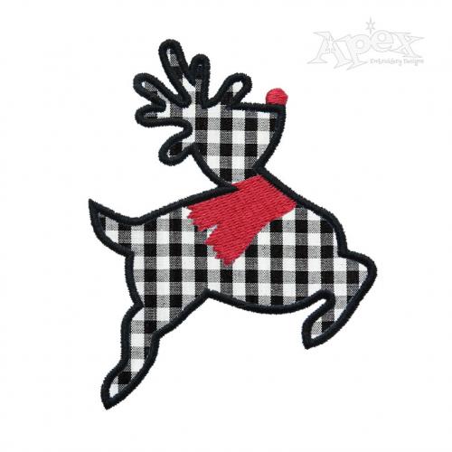 Jumping Rudolph Applique Embroidery Design