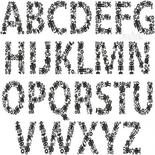 Robot Alphabet Embroidery Font