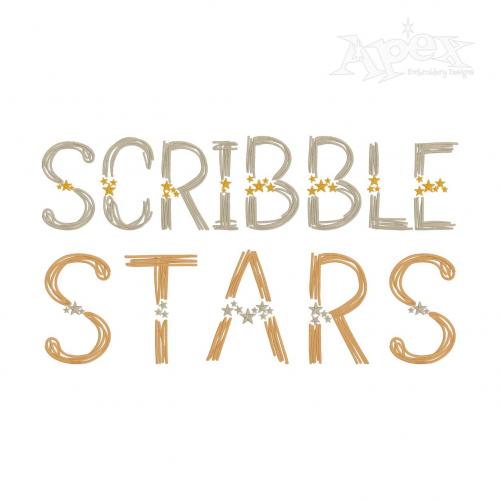 Scribble Stars Embroidery Font