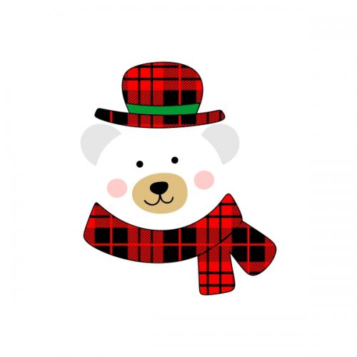 Christmas Plaid Bear SVG Cuttable Designs