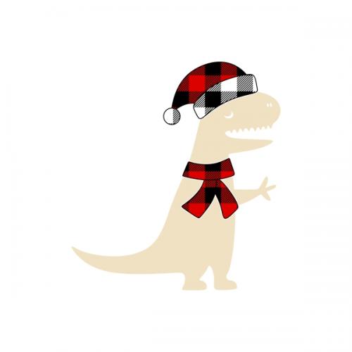 Christmas Plaid Dino or Dinosaur SVG Cuttable Designs