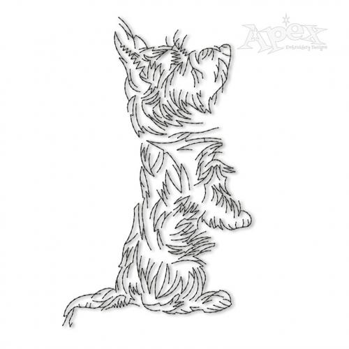 Scottie Terrier Dog Run Stitch #2 Embroidery Design