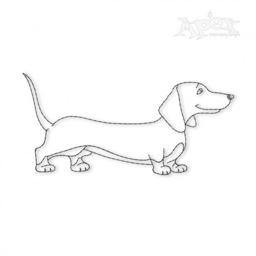 Dachshund Dog Run Stitch Embroidery Design