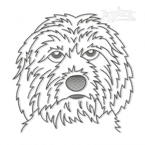 Poodle Doodle Dog Face Embroidery Design