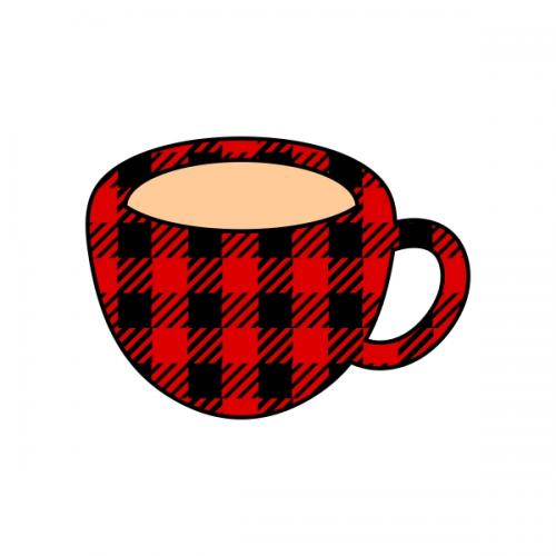 Plaid Pattern Coffee Cup SVG Cuttable Designs