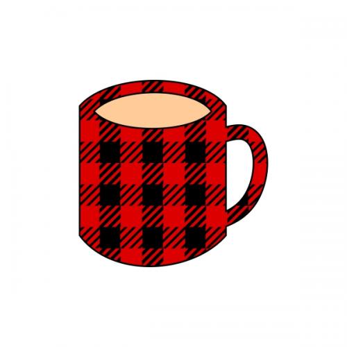 Plaid Pattern Coffee Cup SVG Cuttable Designs