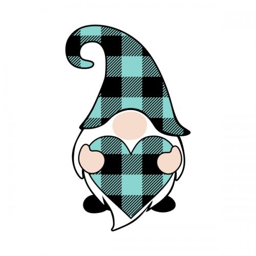 Plaid Pattern Gnome Heart SVG Cuttable Designs