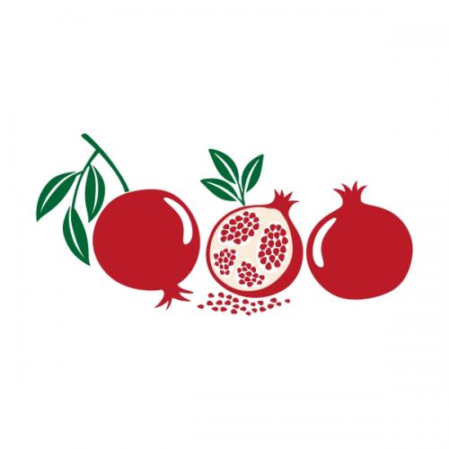 Pomegranate Fruit SVG Cuttable Designs