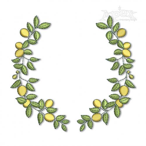 Lemon Wreath Embroidery Design