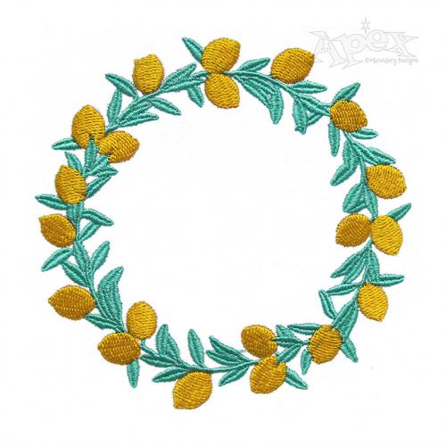 Lime Lemon Wreath Embroidery Design