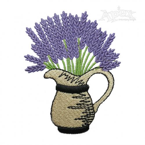 Vase of Lavender Embroidery Design