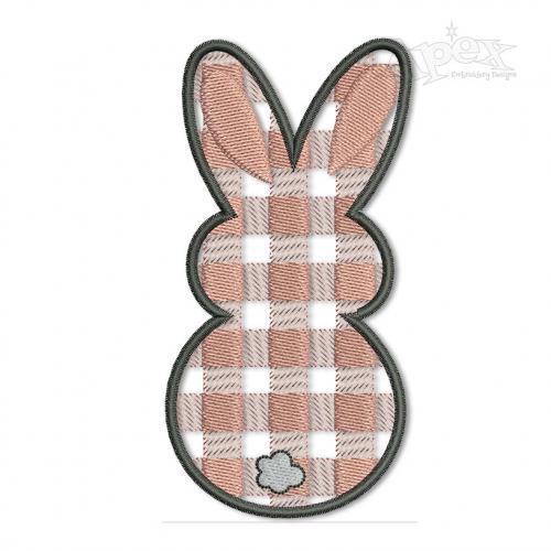 Plaid Pattern Bunny Silhouette #3 Embroidery Design