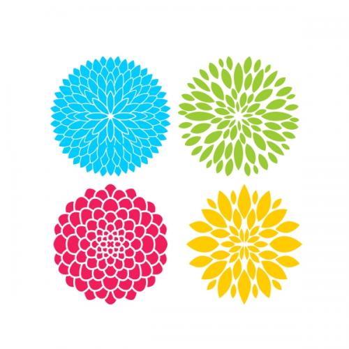 Dahlia Flowers SVG Cuttable Designs