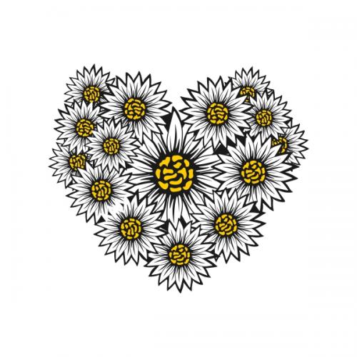 Daisy Hearts SVG Cuttable Designs