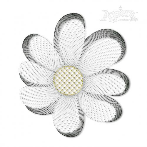 Daisy Flower Sketch Embroidery Designs