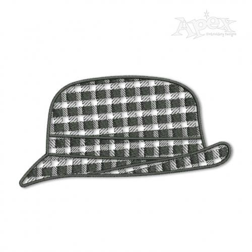 Plaid Pattern Hat Embroidery Designs