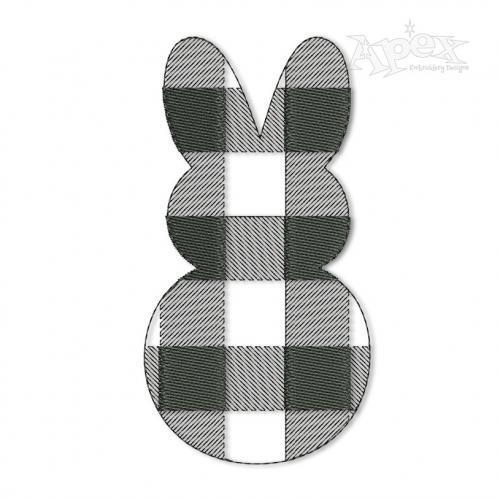 Plaid Pattern Bunny Silhouette #4 Embroidery Designs