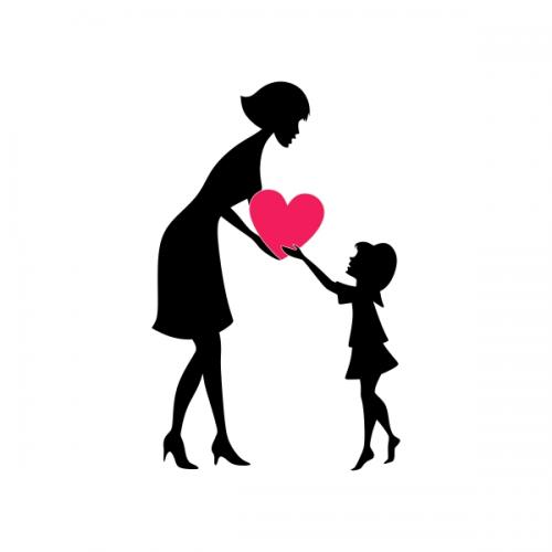 Mom and Daughter SVG Cuttable Designs