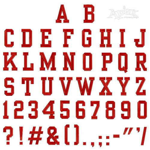 Athletic Tall Block Embroidery Font