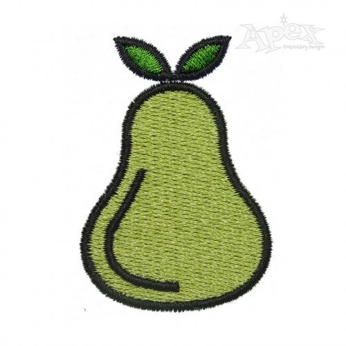 Pear Fruit Embroidery Design