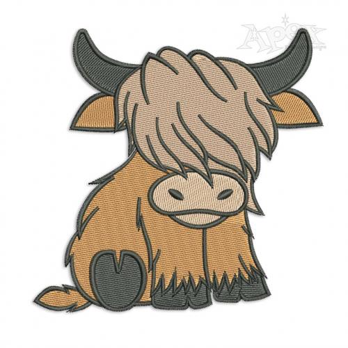 Highland Cow #1 Embroidery Design