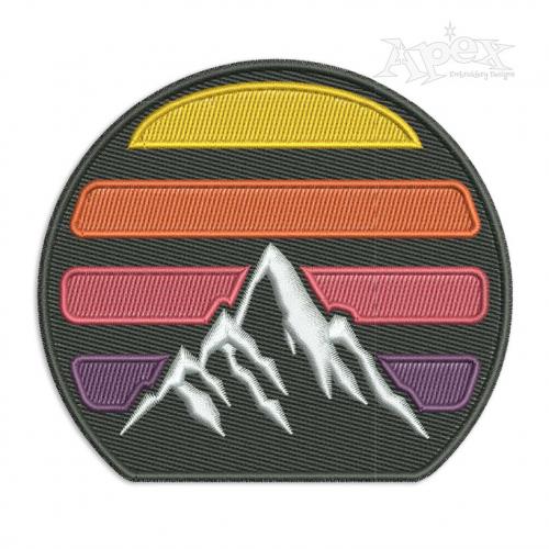 Mountain Circle Icon Embroidery Design