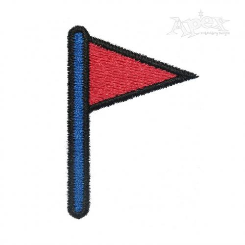 Golf Triangle Flag Embroidery Design