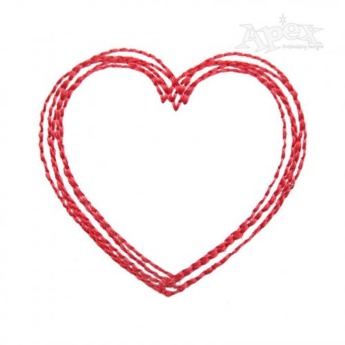 Doodle Heart Sketch Embroidery Design