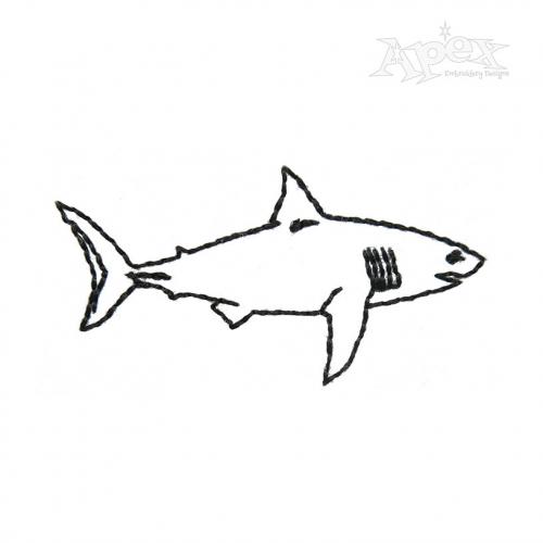 Simple Shark Embroidery Design