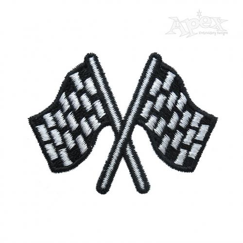Racing Race Flags Embroidery Design