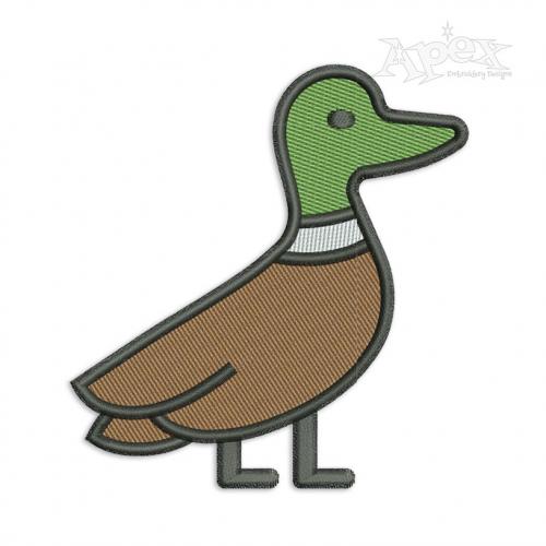 Simple Mallard Duck Embroidery Design