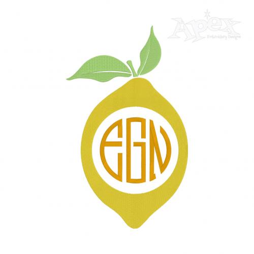 Lemon Monogram Frame Embroidery Design