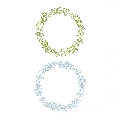 Flowers Floral Wreath Circle Frame SVG Cuttable Designs