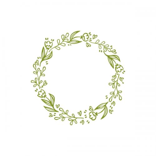 Flowers Floral Wreath Circle Frame SVG Cuttable Design