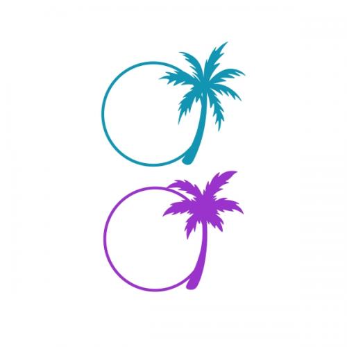 Palm Tree Circle Monogram Frame SVG Cuttable Designs