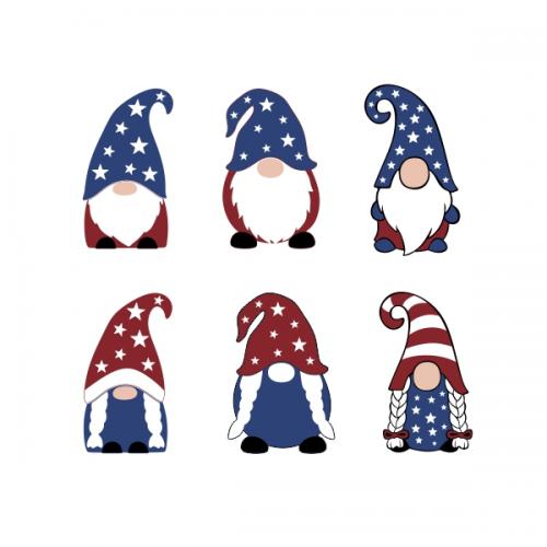 Fourth of July 4th USA Gnome SVG Cuttable Designs